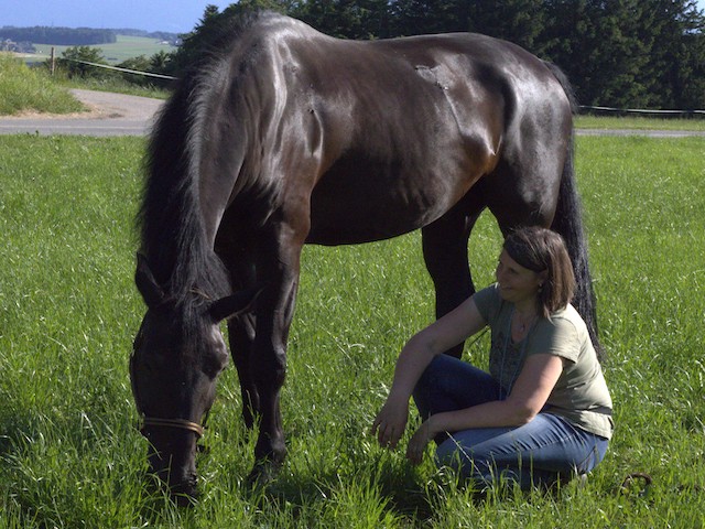 frau mit pferd magie